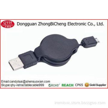 Smartphone Use 1.2M Retractable Flat Micro Usb Dta Cable